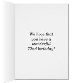 Fun, kleurrijk, 72e verjaardag Kaart (Binnen (Rechts))