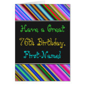 Fun, kleurrijk, 76th Birthday Kaart (Voorkant)