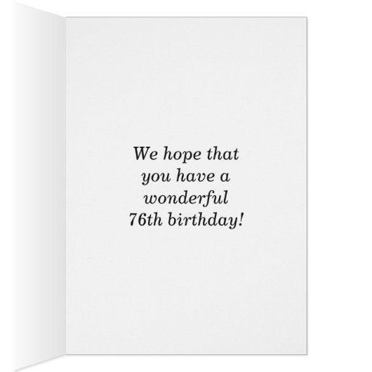 Fun, kleurrijk, 76th Birthday Kaart (Binnen (Rechts))