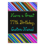 Fun, kleurrijk, 77th Birthday Kaart (Voorkant)