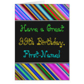 Fun, kleurrijk, 99th Birthday Kaart (Voorkant)