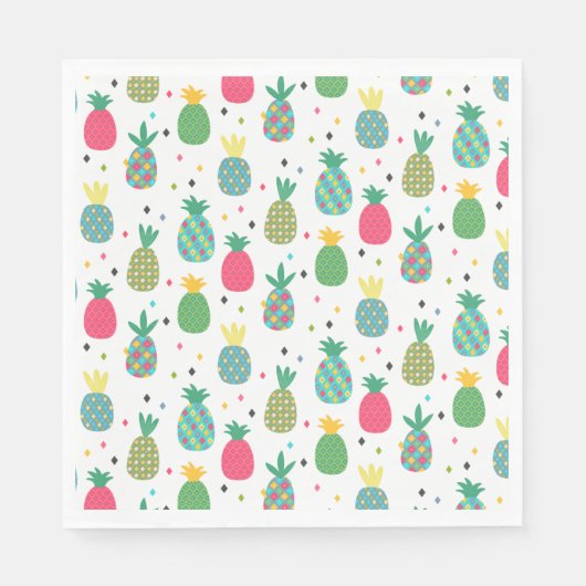 Fun, kleurrijk anananas, gepatterd servet (Voorkant)