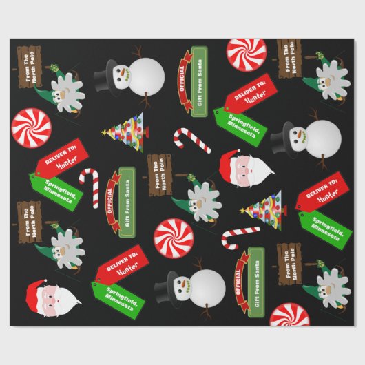 Fun, kleurrijk en persoonlijk cadeau van de kerstm cadeaupapier (Vlak)