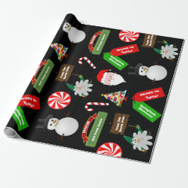 Fun, kleurrijk en persoonlijk cadeau van de kerstm cadeaupapier