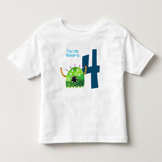 Fun, kleurrijk mijn kleine monster op de vierde ve kinder shirts (Voorkant)