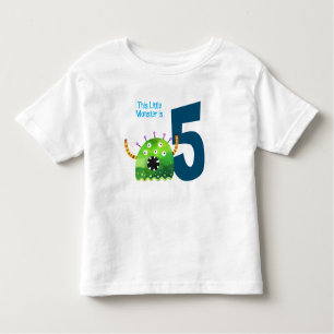 Fun, kleurrijk mijn kleine monster, vijfde verjaar kinder shirts