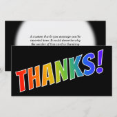 Fun, kleurrijk, regenboogblik "BEDANKT"! Bedankkaart (Voorkant / Achterkant)