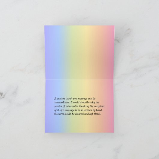 Fun, kleurrijk, regenboogblik: "DANK JE ZO VEEL!" Kaart (Binnen)