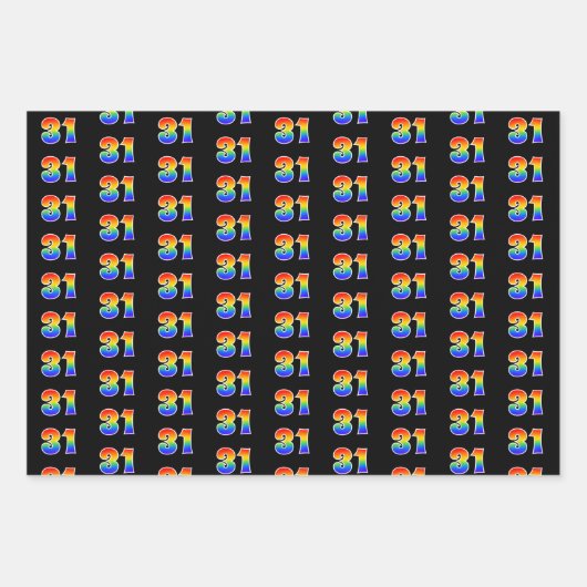 Fun, kleurrijk, regenboogpatroon 31 Event # Inpakpapier Vel (Voorkant)