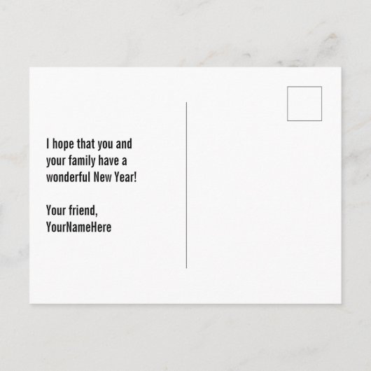 Fun, kleurrijk, regenboogspectrum: "HAPPY NEW YEAR Briefkaart (Achterkant)