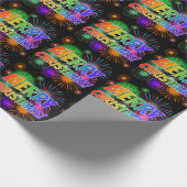 Fun, kleurrijk, regenboogspectrum "MERRY CHRISTMAS Cadeaupapier (Hoek)