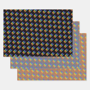 Fun, kleurrijk, regenboogspectrum "MERRY CHRISTMAS Inpakpapier Vel