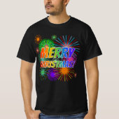Fun, kleurrijk, regenboogspectrum "MERRY CHRISTMAS T-shirt (Voorkant)