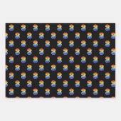 Fun, kleurrijk, regenboogspectrum Patroon 3 Event Inpakpapier Vel (Voorkant)