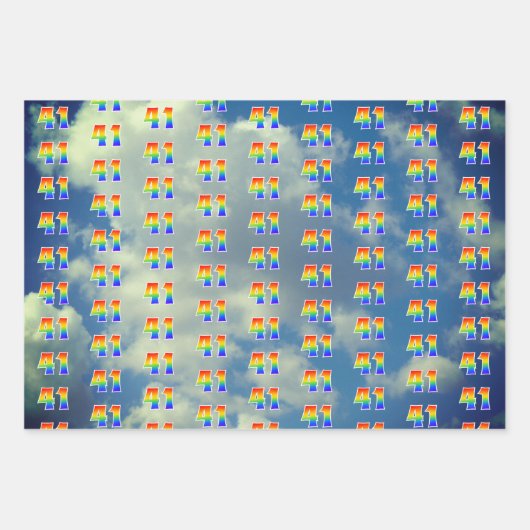 Fun, kleurrijk, regenboogspectrum Patroon 41 Event Inpakpapier Vel (Voorkant 3)