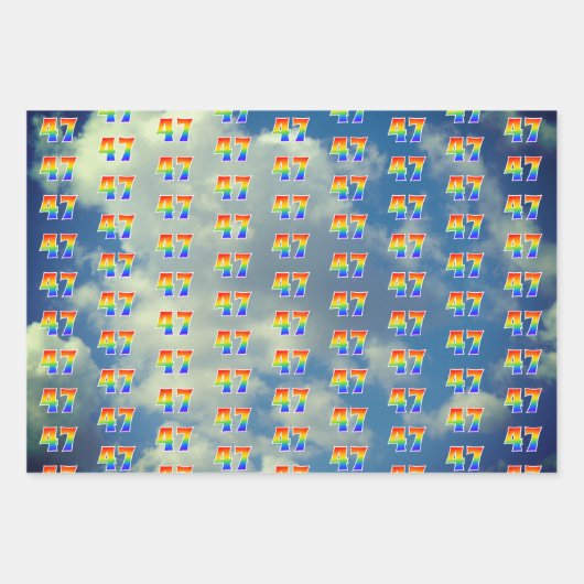 Fun, kleurrijk, regenboogspectrum Patroon 47 Event Inpakpapier Vel (Voorkant 3)