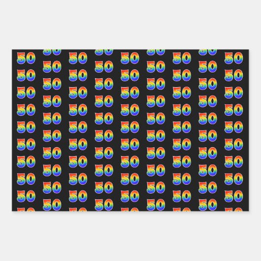 Fun, kleurrijk, regenboogspectrum Patroon 50 Event Inpakpapier Vel (Voorkant)