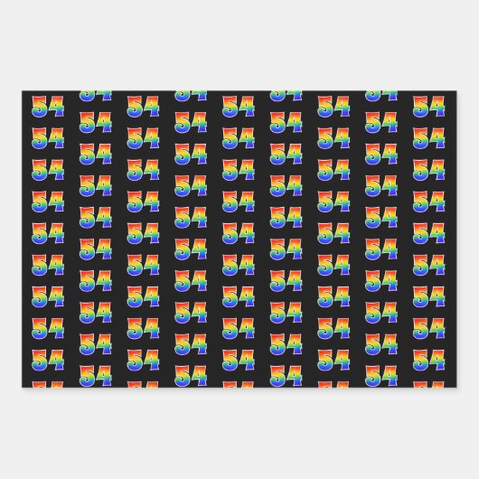 Fun, kleurrijk, regenboogspectrum Patroon 54 Event Inpakpapier Vel (Voorkant)