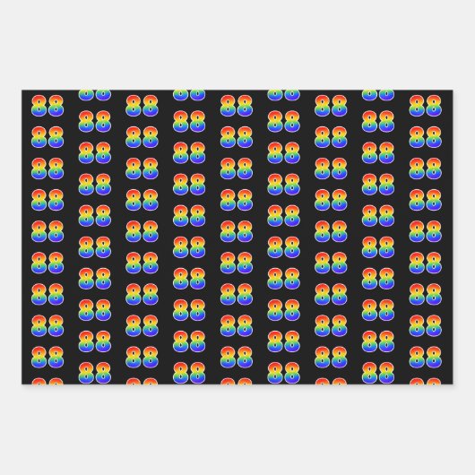 Fun, kleurrijk, regenboogspectrum Patroon 88 Event Inpakpapier Vel (Voorkant)