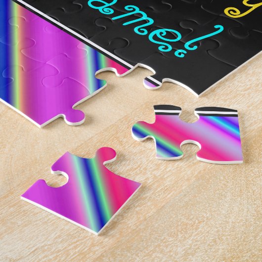 Fun, kleurrijk, Whimsical 30th Birthday Puzzle Legpuzzel (Zijkant)