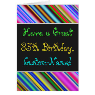 Fun, kleurrijk, Whimsical 35th Birthday Kaart