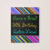 Fun, kleurrijk, Whimsical 36th Birthday Puzzle Legpuzzel (Verticaal)