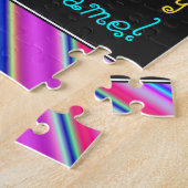 Fun, kleurrijk, Whimsical 40th Birthday Puzzle Legpuzzel (Zijkant)
