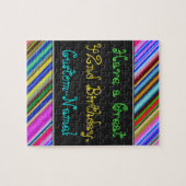 Fun, kleurrijk, Whimsical 42e verjaardag Puzzle Legpuzzel (Horizontaal)