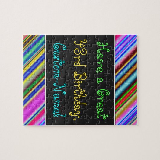 Fun, kleurrijk, Whimsical 43rd Birthday Puzzle Legpuzzel (Horizontaal)
