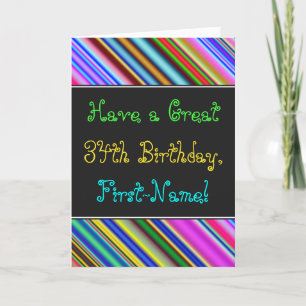 Fun, kleurrijk, Whimsical 44th Birthday Card Kaart