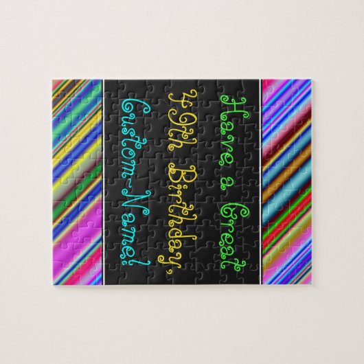 Fun, kleurrijk, Whimsical 49th Birthday Puzzle Legpuzzel (Horizontaal)