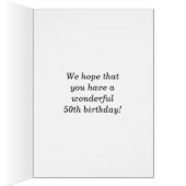 Fun, kleurrijk, Whimsical 50th Birthday Kaart (Binnen (Rechts))