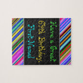 Fun, kleurrijk, Whimsical 64th Birthday Puzzle Legpuzzel (Horizontaal)