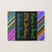 Fun, kleurrijk, Whimsical 67th Birthday Puzzle Legpuzzel (Horizontaal)
