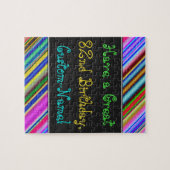 Fun, kleurrijk, Whimsical 82e verjaardag Puzzle Legpuzzel (Horizontaal)