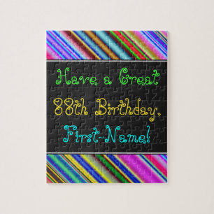 Fun, kleurrijk, Whimsical 88th Birthday Puzzle Legpuzzel