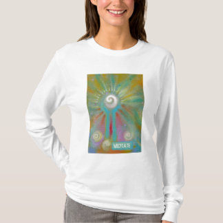 Fun kleurrijke inspirerend abstracte kunstmeditati t-shirt