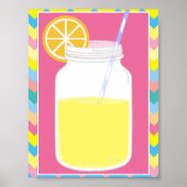 Fun kleurrijke roze limonadestrook | Chevron Poster (Voorkant)
