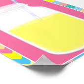 Fun kleurrijke roze limonadestrook | Chevron Poster (Hoek)