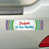 Fun, kleurrijke "student van de maand!" Sticker (Op auto)