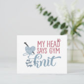 Fun Knit of Gym Dilemna voor Knitters & Yarn Lover Briefkaart (Staand voorkant)