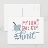 Fun Knit of Gym Dilemna voor Knitters & Yarn Lover Briefkaart (Voorkant / Achterkant)