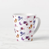 Fun Knitting Pattern Mug For Fiber Artists Latte Mok (Rechterhoek)