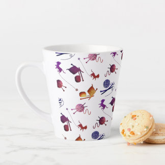 Fun Knitting Pattern Mug For Fiber Artists Latte Mok