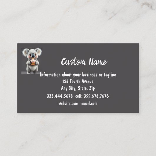 Fun Koality Party Verjaardag Zakelijk Koala beer Visitekaartje (Voorkant)