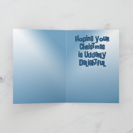 Fun Koe Kerstmis Kaart (Binnen)