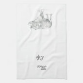 Fun Koe zwart-wittekening |Moo Life Theedoek (Verticaal)