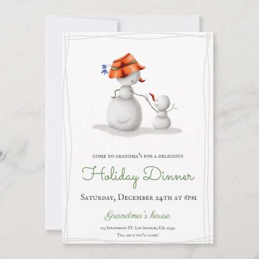 Fun Kom naar oma's Snowman Kerstfeestdag Kaart (Voorkant)