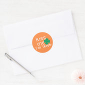 Fun Kus me Ik ben Iers Oranje Green Lucky Clover Ronde Sticker (Envelop)
