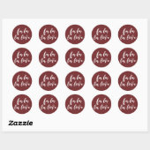 Fun La La La Love Rood Wit Sneeuw Ronde Sticker (Vel)